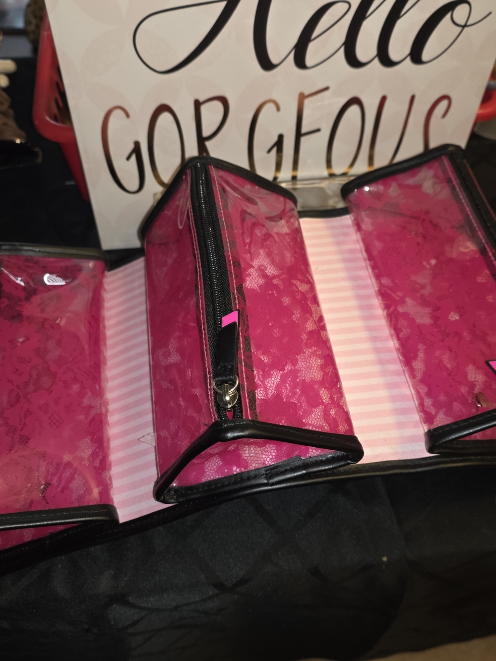 Victoria's Secret Pink and Black Leopard Travel Cosmetic Case - Picture 3 of 6